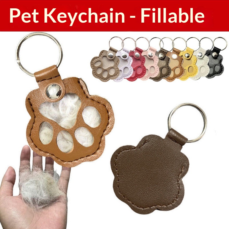 Leather Strap Quick Release - 犬の毛コレクターキーホルダー革製ペットメモリアル記念品毛皮収納ペンダントチャームギフトキーリング紛失防止ペンダントアクセサリー