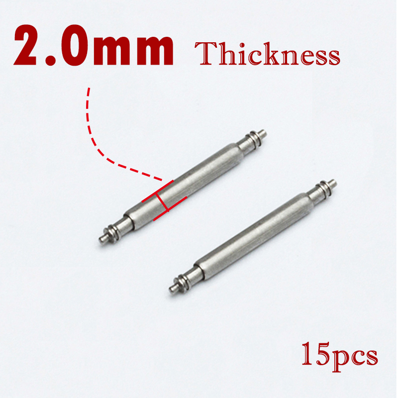 Spring Bar Tool Set - 15 個時計バンドピン 2.0 ミリメートル直径ストラップスプリングバー時計部分ステンレス鋼スプリングロッドリンクピン 2 ミリメートル厚さ