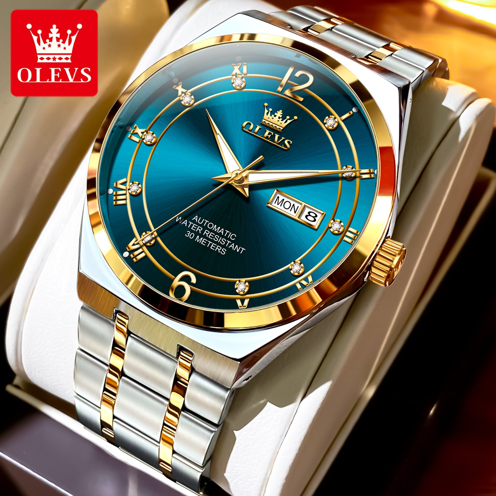 Rolex Watch Datejust - OLEVS腕時計 メンズ腕時計 機械式腕時計 防水 ステンレススチール 曜日日付表示