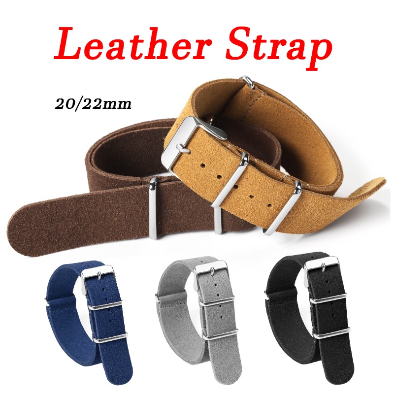 Suede Strap Watch - 20 ミリメートル 22 ミリメートルユニバーサル軍事レトロスエード本革ストラップセイコーオメガ Huawei 社