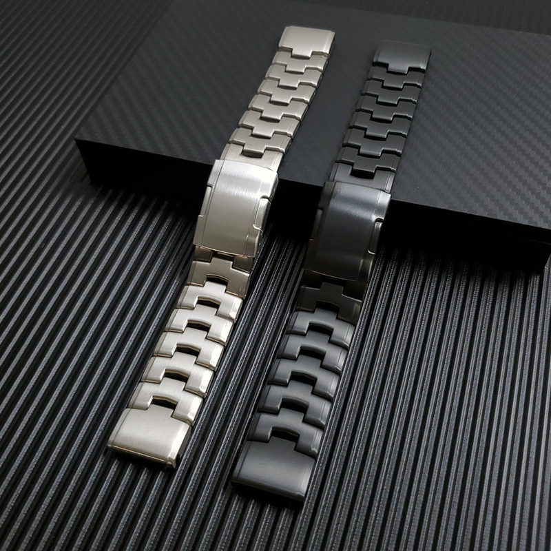 Leather Strap Quick Release - ガーミンウォッチフェニックスシリーズ用ストラップ クイックリリース チタン合金 三連ビーズストラップ 22/26mm