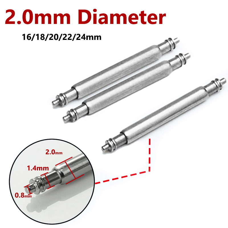 Spring Bar Tool Set - 2.0 ミリメートル直径時計バンドスプリングバーピン部分ステンレス鋼スプリングロッドリンクピン 16 ミリメートル 20 ミリメートル
