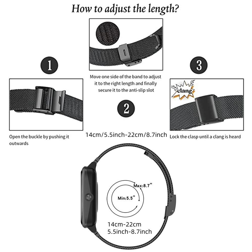 Honor Watch 5 バンド用メタルバンド、ステンレス - Mesh Strap Metal のレビューと価格