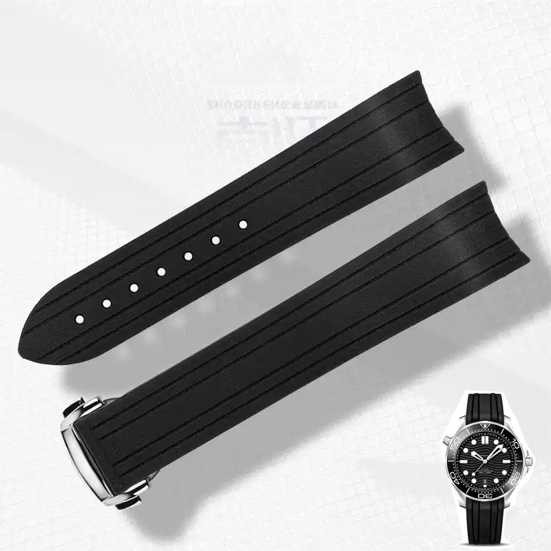 20 ミリメートル湾曲した端ゴムシリコン時計バンドオメガ用シ - Omega Watch Seamaster のレビューと価格