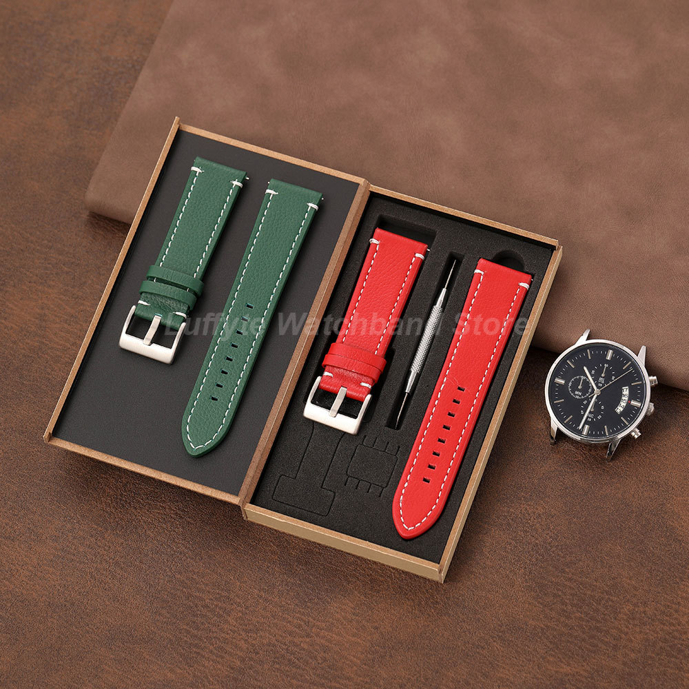 両面ライチテクスチャストラップ 18 20 22 24mm  - Leather Strap Quick Release のレビューと価格