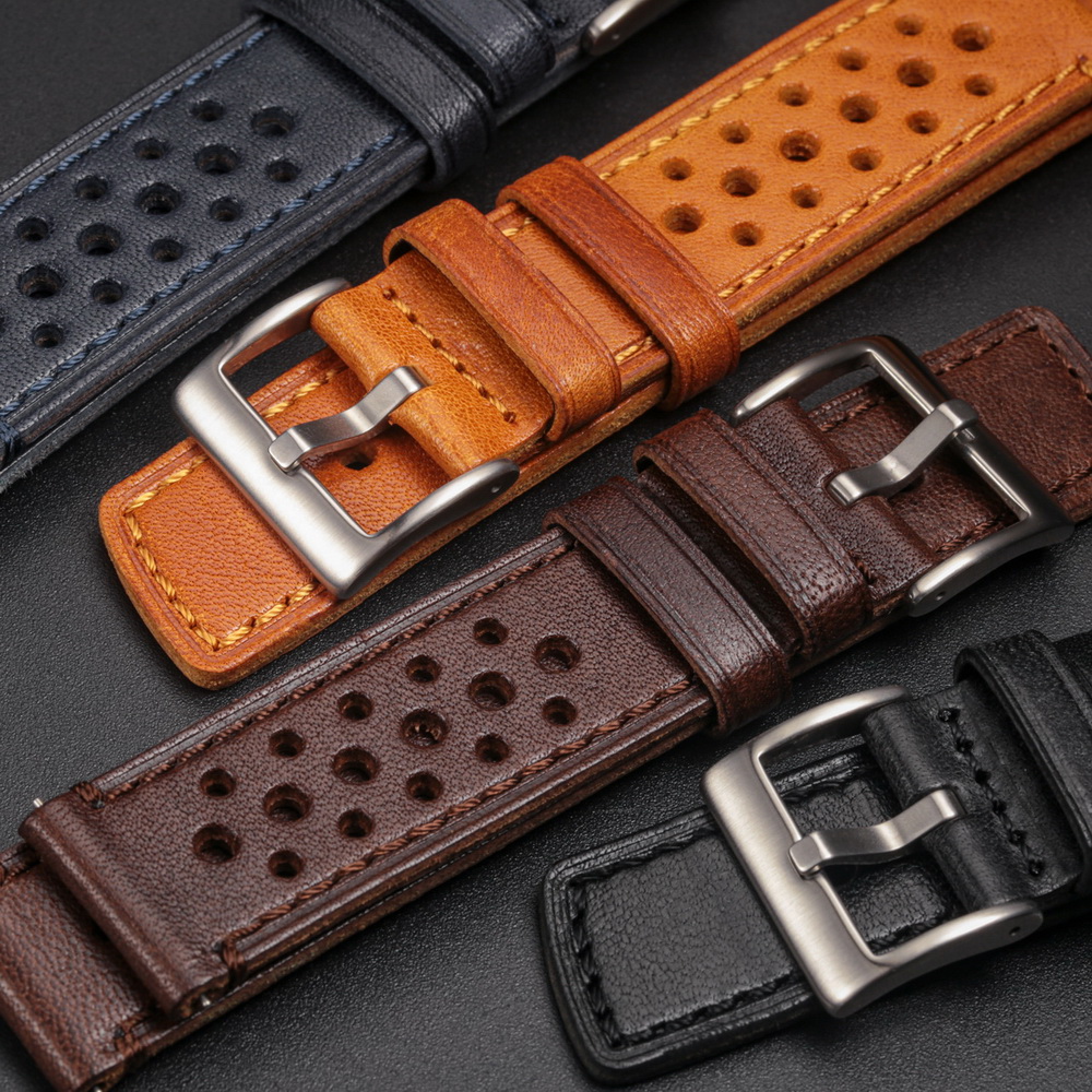 Hemsut 牛革時計バンドクイックリリースソフト通気性イタ - Leather Strap Quick Release のレビューと価格