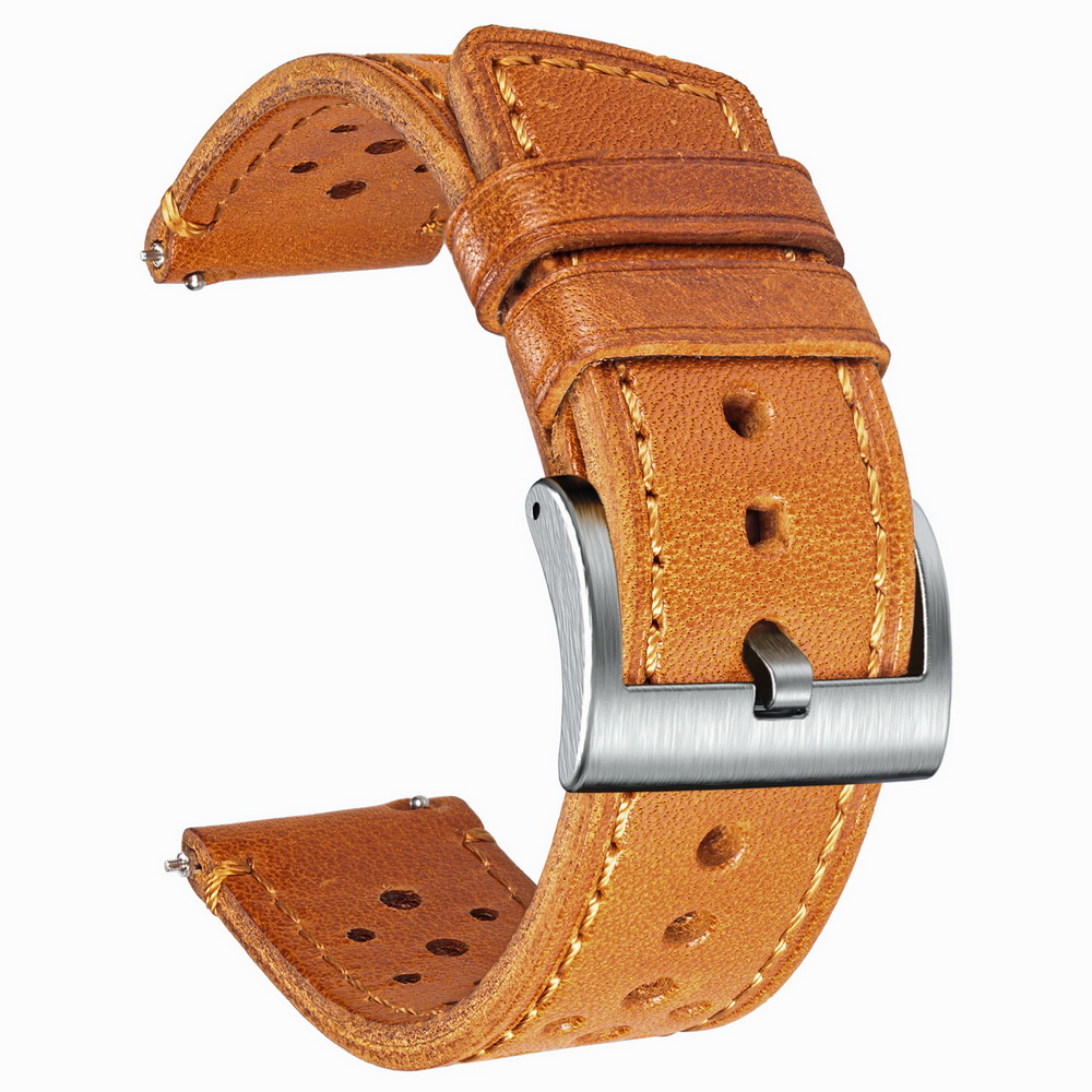 Hemsut 牛革時計バンドクイックリリースソフト通気性イタ - Leather Strap Quick Release のレビューと価格