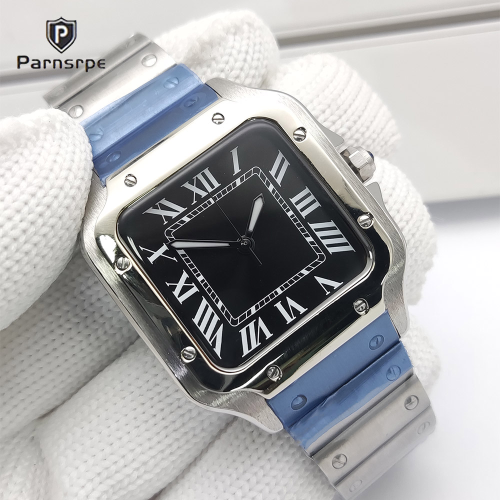 メンズ腕時計スクエアケース新しい NH35 腕時計自動スポー - Cartier Watch Santos のレビューと価格